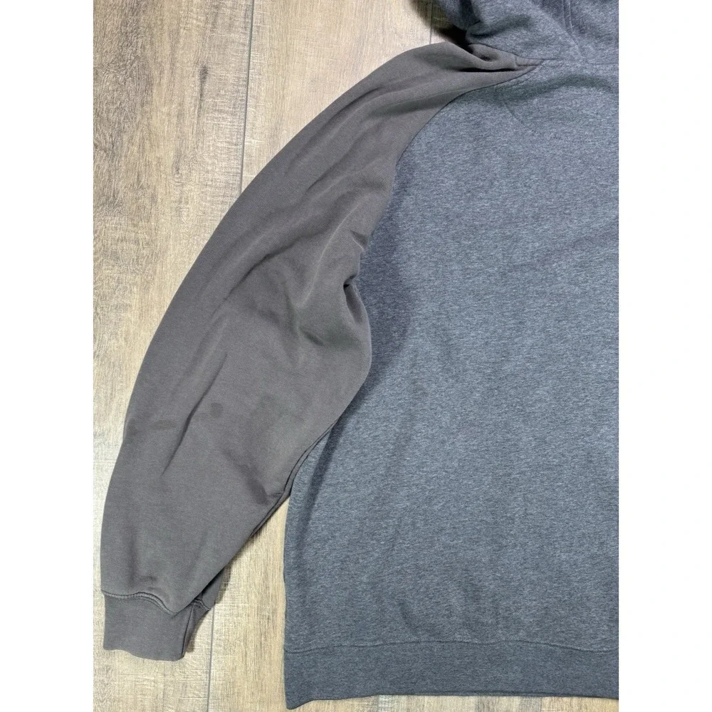 Vintage 00s Y2K Nike Spellout Center Swoosh Gray Brown Hooded Sweatshirt Large
